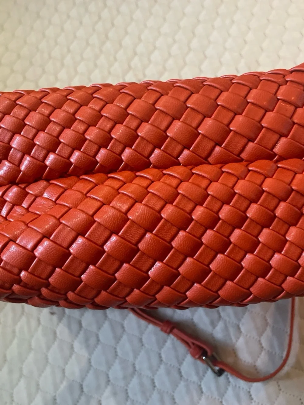 Braided Hobo Bag in Terracotta Red